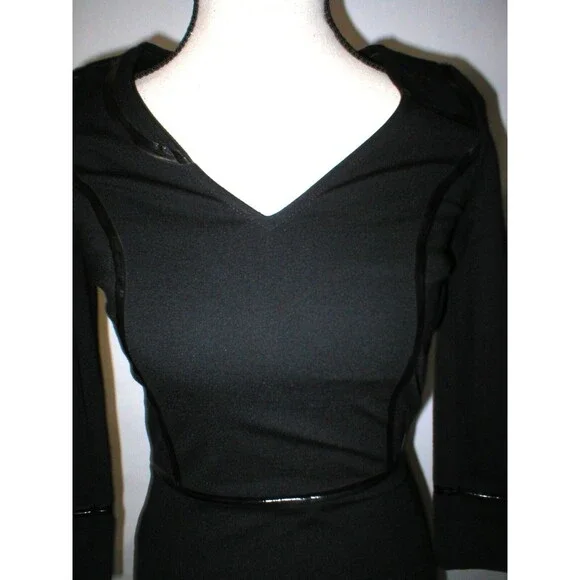 New Womens NWT $1200 Designer Emporio Armani Dress Black IT 40 4 Piping Sheath